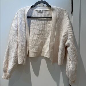 Cream Knit Open Cardigan